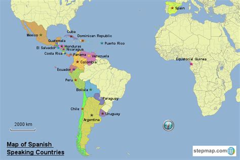 MAP Map Of Spanish Speaking Countries